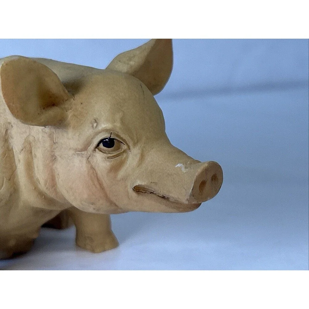 PINK Pig Figurine Resin? Detailed Country Cottage Farmhouse Animal Pet Farm